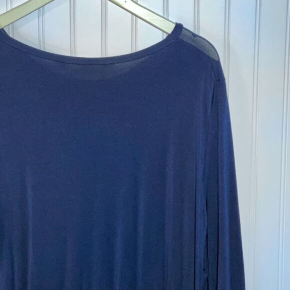 The Royal Standard Twist Front Top Women’s XLarge Blue Long Sleeve Crew Neck - Picture 10 of 11